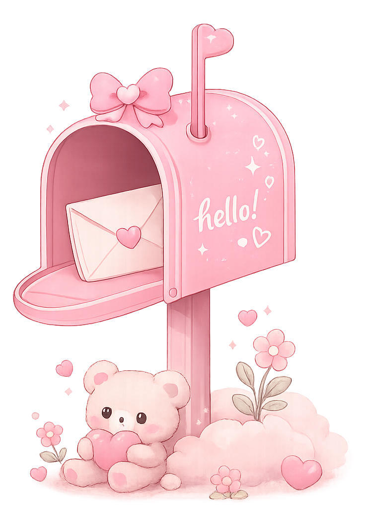 Mailbox with hearts and flowers